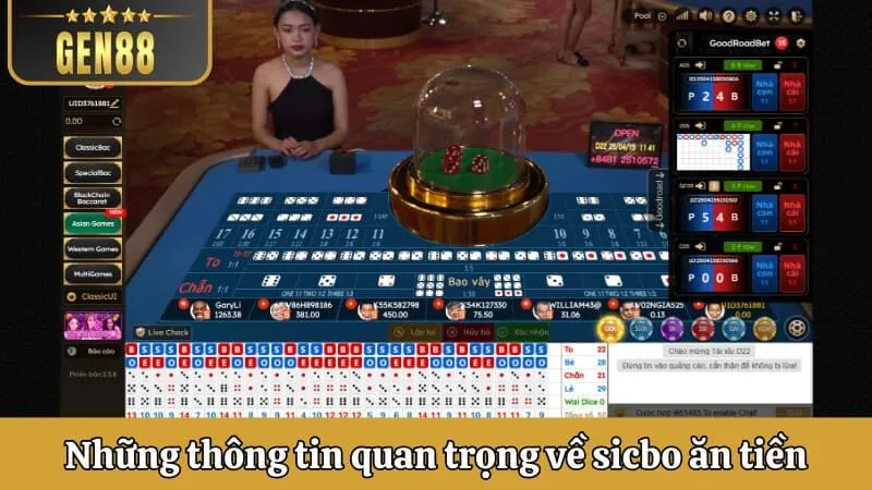 Những thông tin quan trọng về Sicbo ăn tiền